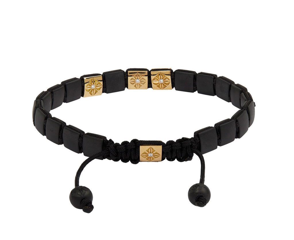 Black Ceramic and Diamond Bead Bracelet