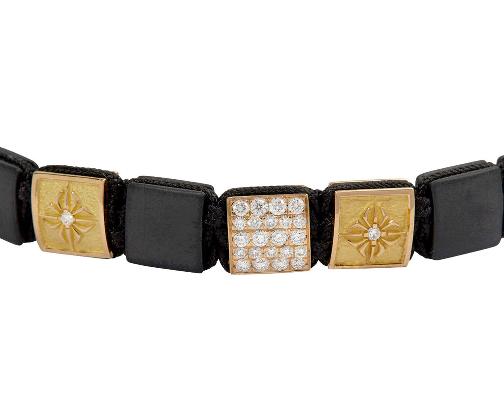 Black Ceramic and Diamond Bead Bracelet