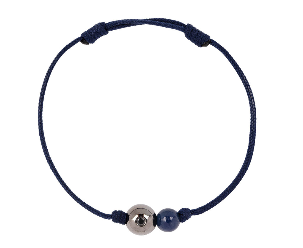 Blue Sapphire and Black Rhodium Orb Bracelet