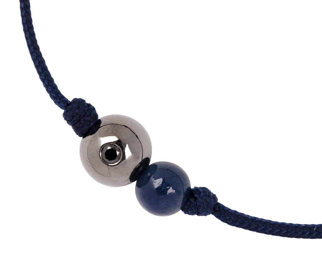 Blue Sapphire and Black Rhodium Orb Bracelet
