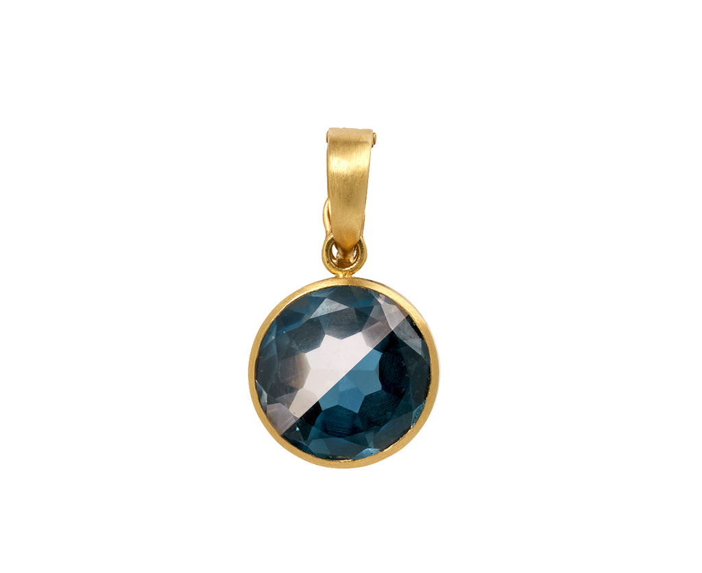 Rose Quartz and London Blue Topaz Fused Gem Pendant ONLY