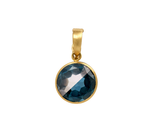 Rose Quartz and London Blue Topaz Fused Gem Pendant ONLY