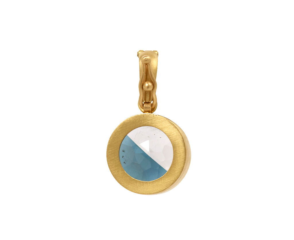 Rose Quartz and London Blue Topaz Fused Gem Pendant ONLY
