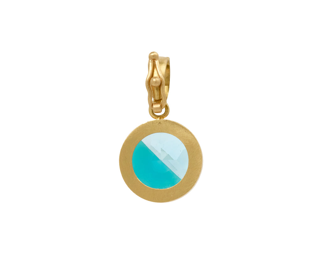 Blue Topaz and Sea Blue Chalcedony Fused Gem Pendant ONLY
