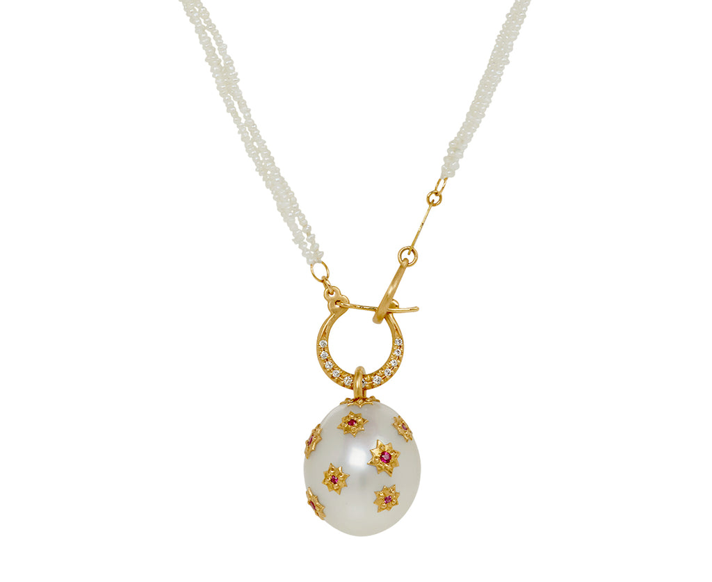 Pearl and Ruby Pendant Necklace