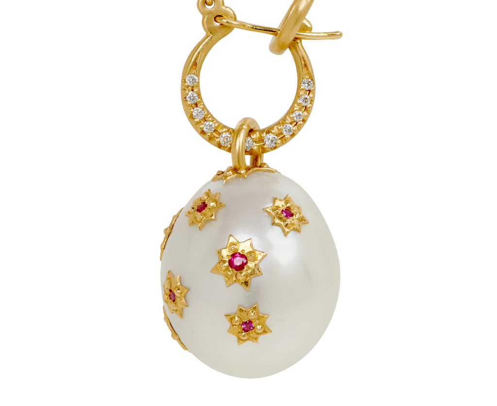Pearl and Ruby Pendant Necklace