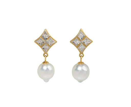 Pearl and Diamond Grace Earrings