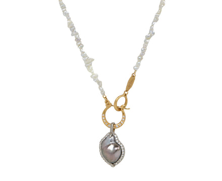 Shinkai Keshi Pearl on Akoya Pearl Necklace