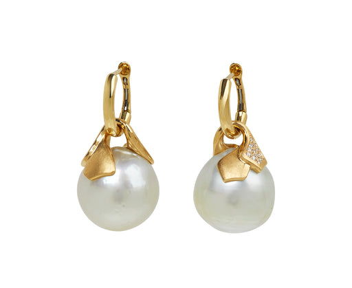 South Sea Pearl and Diamond Earrings