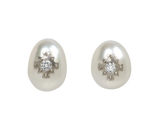 South Sea Pearl & Diamond Earrings