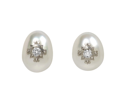 South Sea Pearl & Diamond Earrings