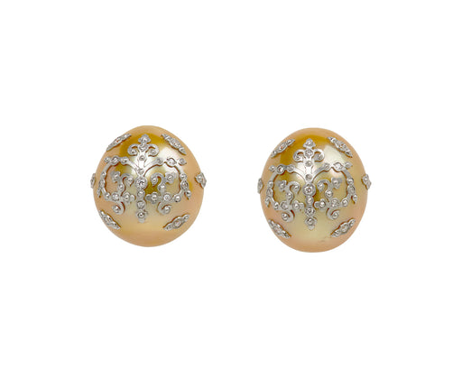 South Sea Pearl & Diamond Earrings