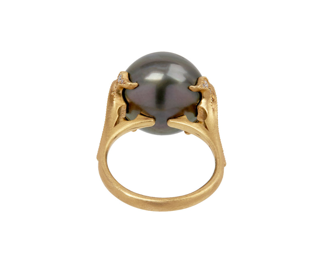 South Sea Pearl and Diamond Lily Ring