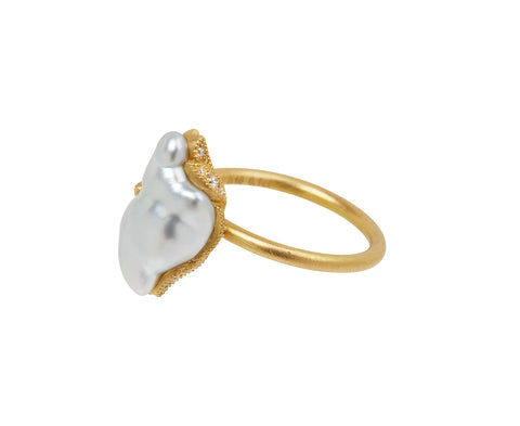South Sea Pearl and Diamond Coronet Ring