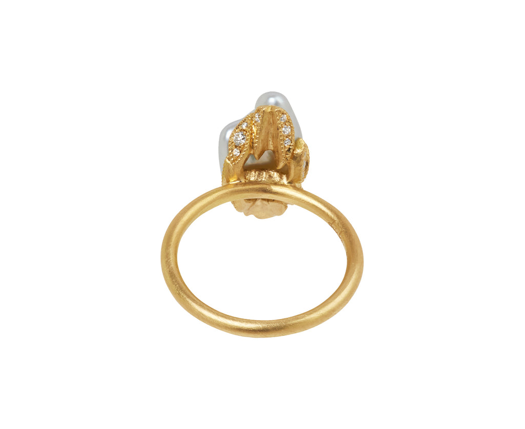 South Sea Pearl and Diamond Coronet Ring