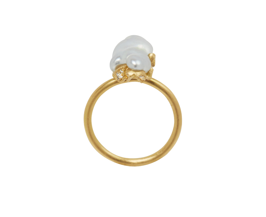 South Sea Pearl and Diamond Coronet Ring