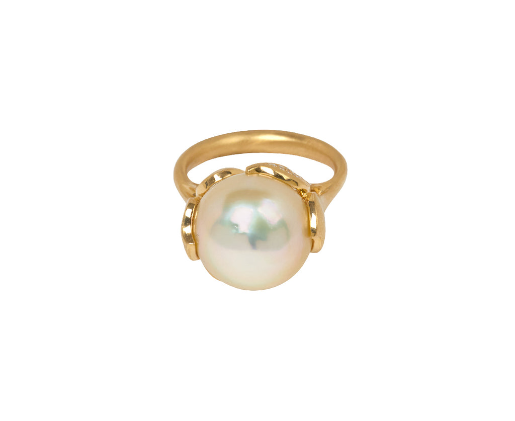 South Sea Platy Pearl and Diamond Ring