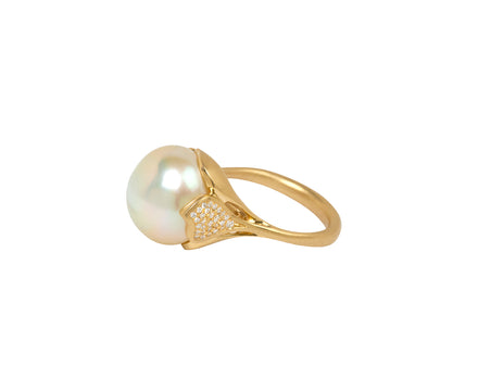 South Sea Platy Pearl and Diamond Ring