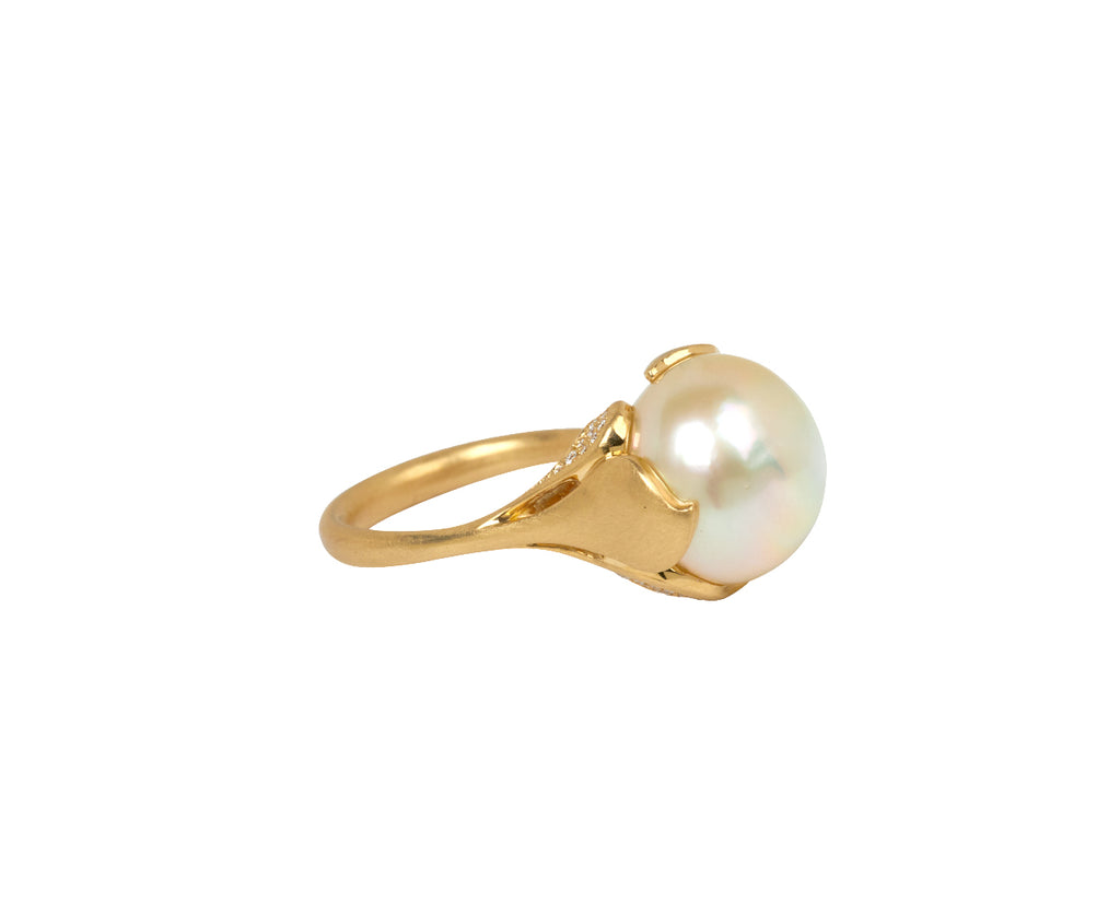 South Sea Platy Pearl and Diamond Ring