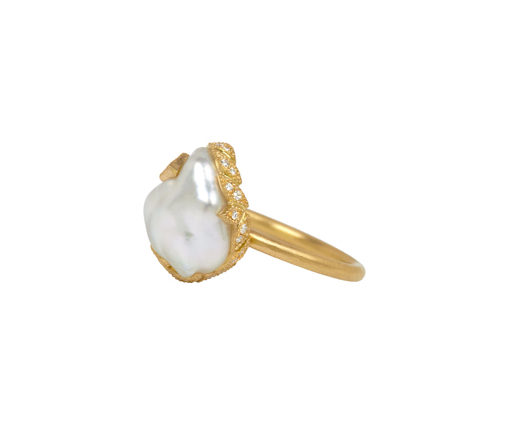 South Sea Pearl and Diamond Coronet Ring