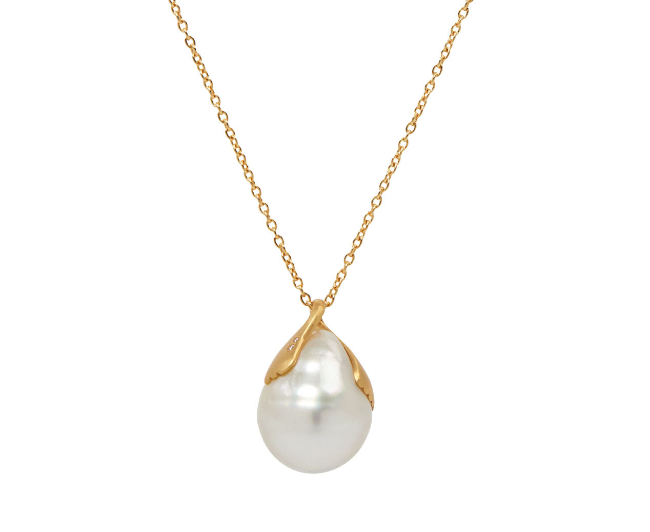Shinkai South Sea Pearl and Diamond Pendant Necklace