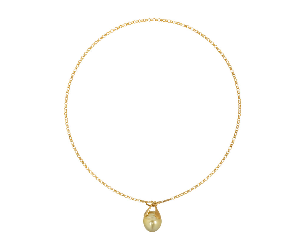 Baroque South Sea Golden Pearl Pendant Necklace