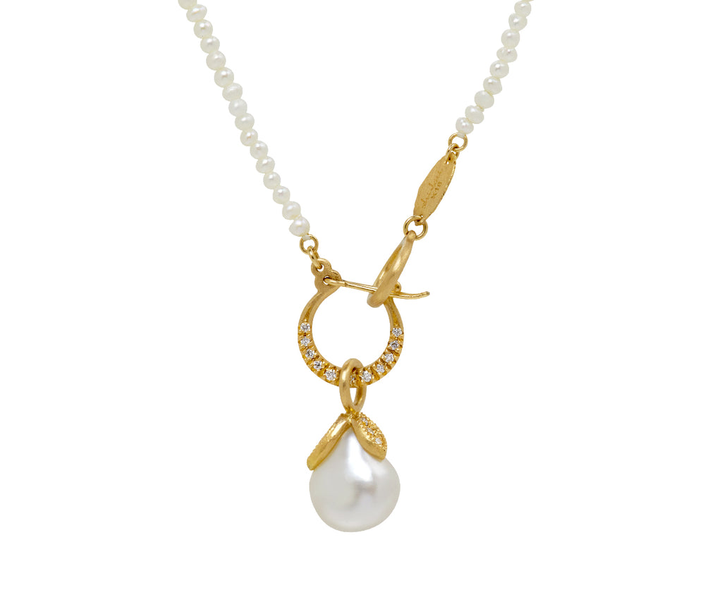 Freshwater Pearl Chain with Pearl Coronet Pendant Necklace