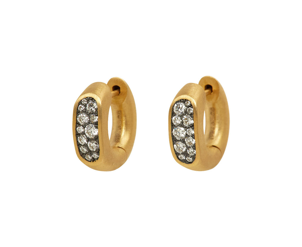 White Diamond Arc Huggie Hoop Earrings - TWISTonline 