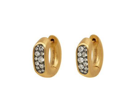 White Diamond Arc Huggie Hoop Earrings - TWISTonline 