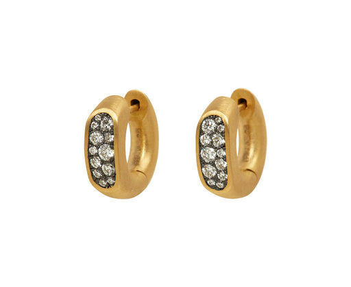 White Diamond Arc Huggie Hoop Earrings - TWISTonline 