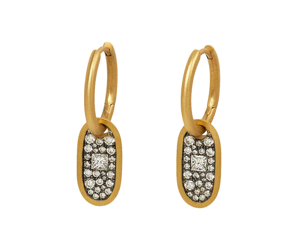 White Diamond Cartouche Drop Earrings - TWISTonline 