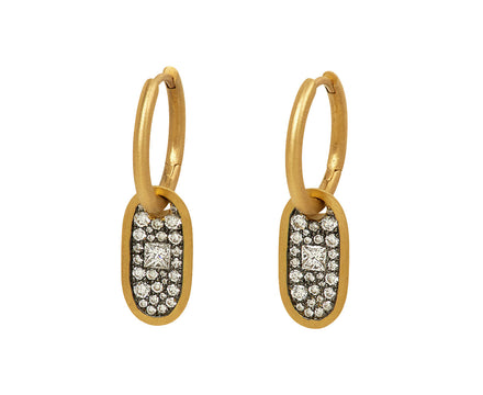 White Diamond Cartouche Drop Earrings - TWISTonline 