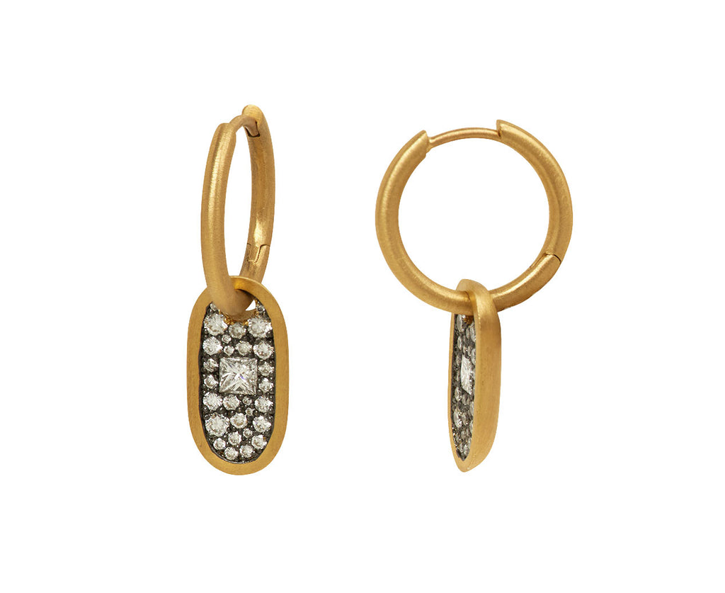 White Diamond Cartouche Drop Earrings - TWISTonline 
