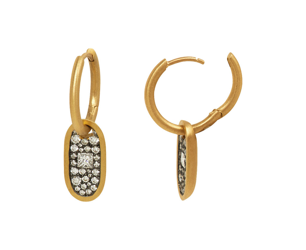 White Diamond Cartouche Drop Earrings - TWISTonline 