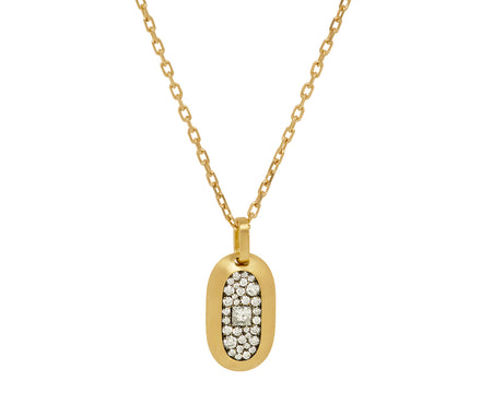 Medium Diamond Cartouche Pendant Necklace