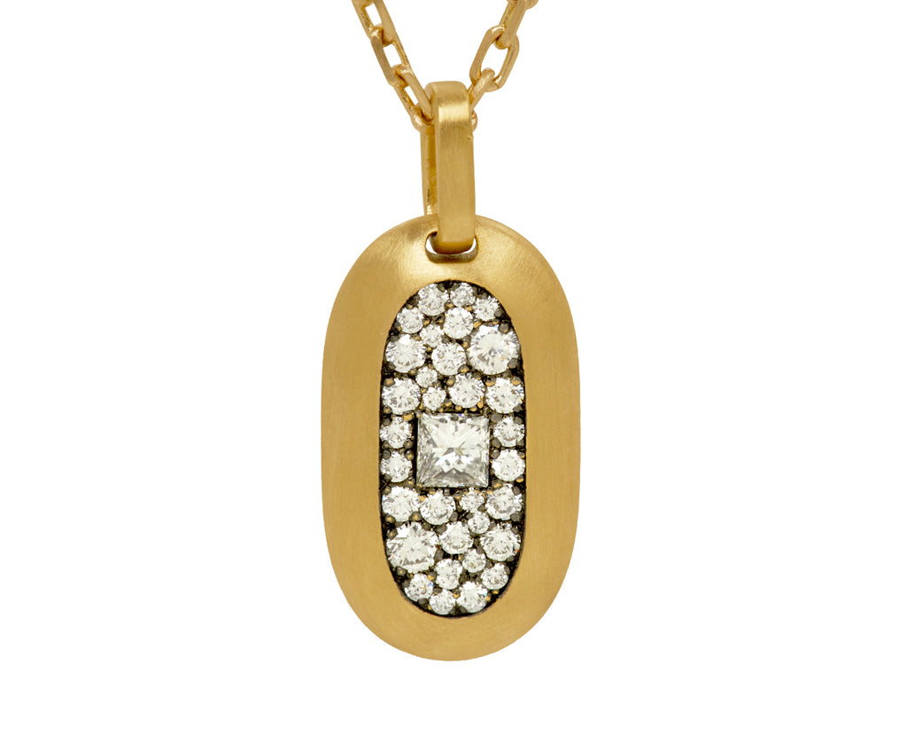 Medium Diamond Cartouche Pendant Necklace - TWISTonline 