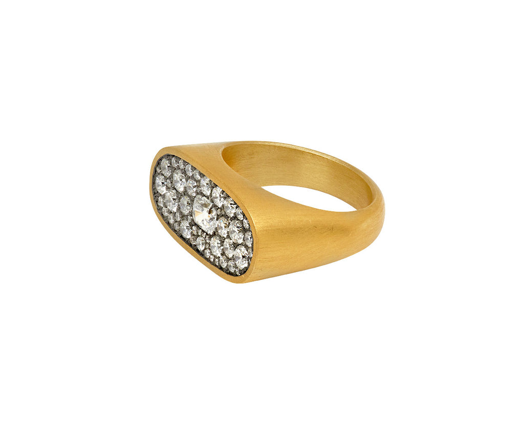 Large White Diamond Cartouche Ring