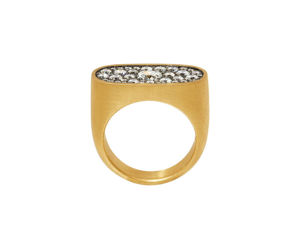 Large White Diamond Cartouche Ring