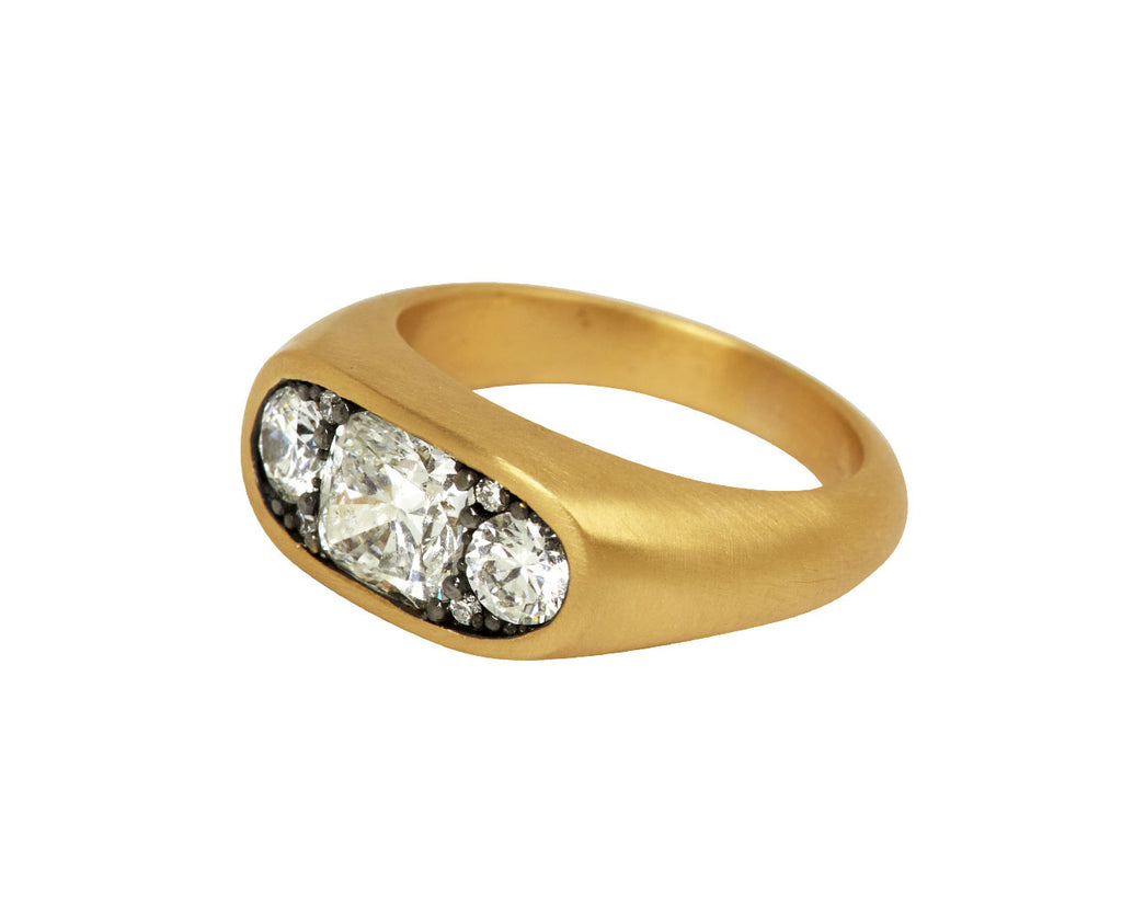 Shola Branson Small Diamond Keystone Ring - side