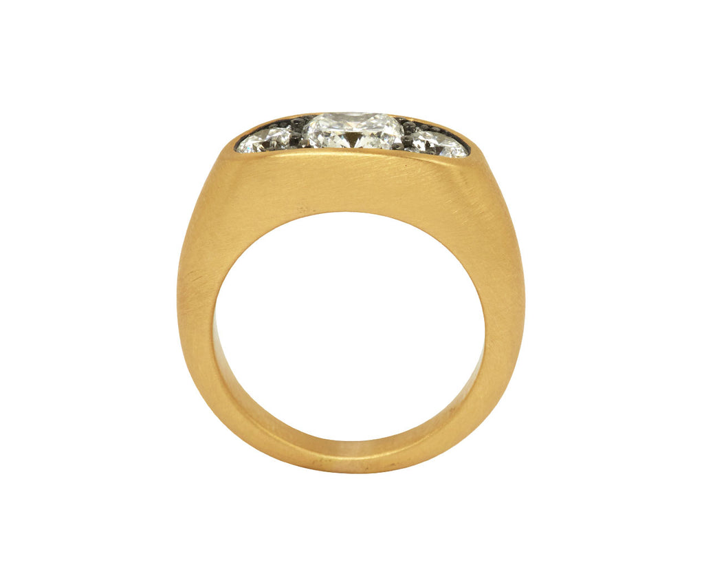 Shola Branson Small Diamond Keystone Ring - top down
