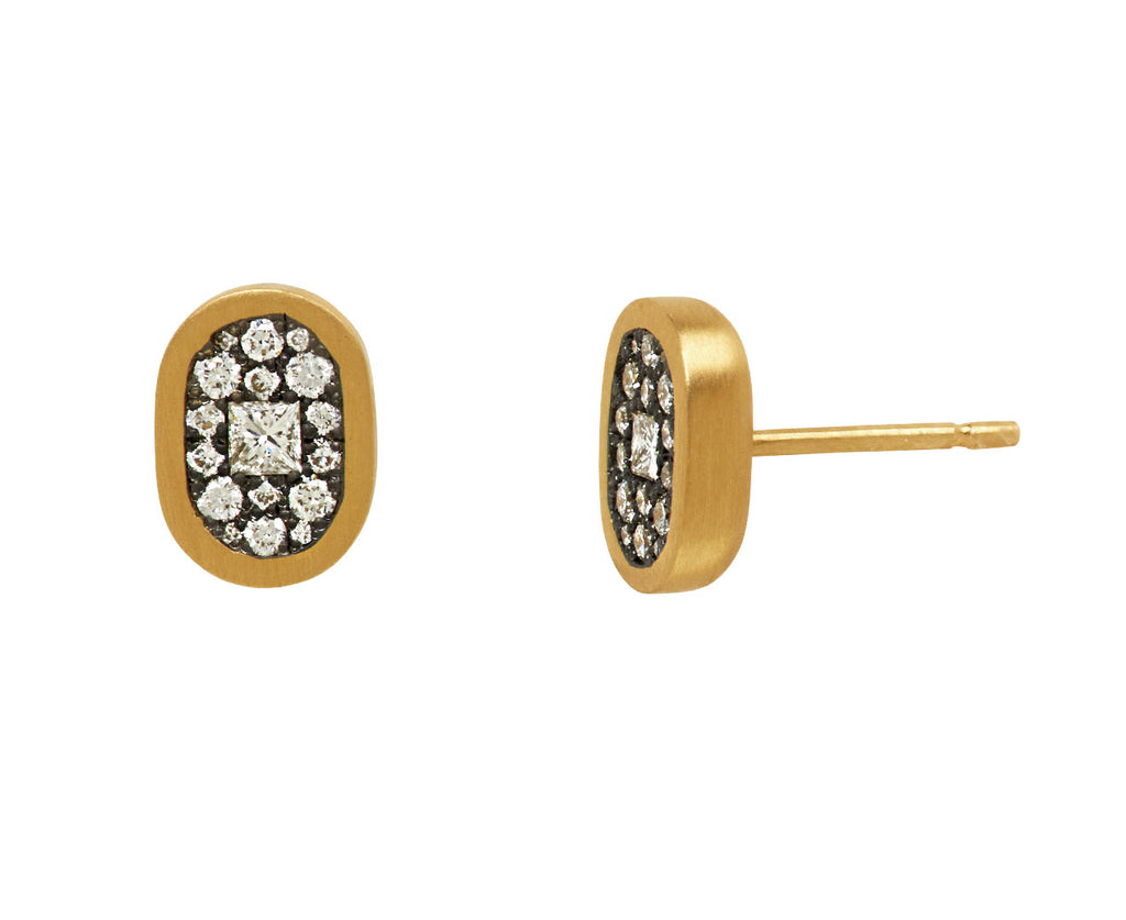 White Diamond Plinth Stud Earrings - TWISTonline 