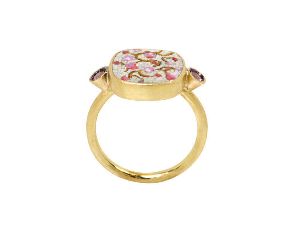 Pink Sapphire Micromosaic Cherry Blossom Ring