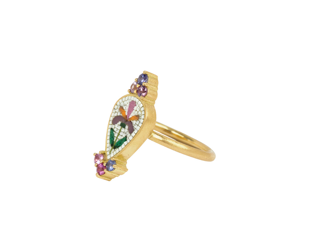 Teardrop Micromosaic and Sapphire Ring - TWISTonline 