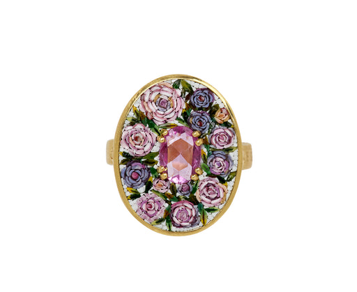 Micromosaic Rose Garland Ring