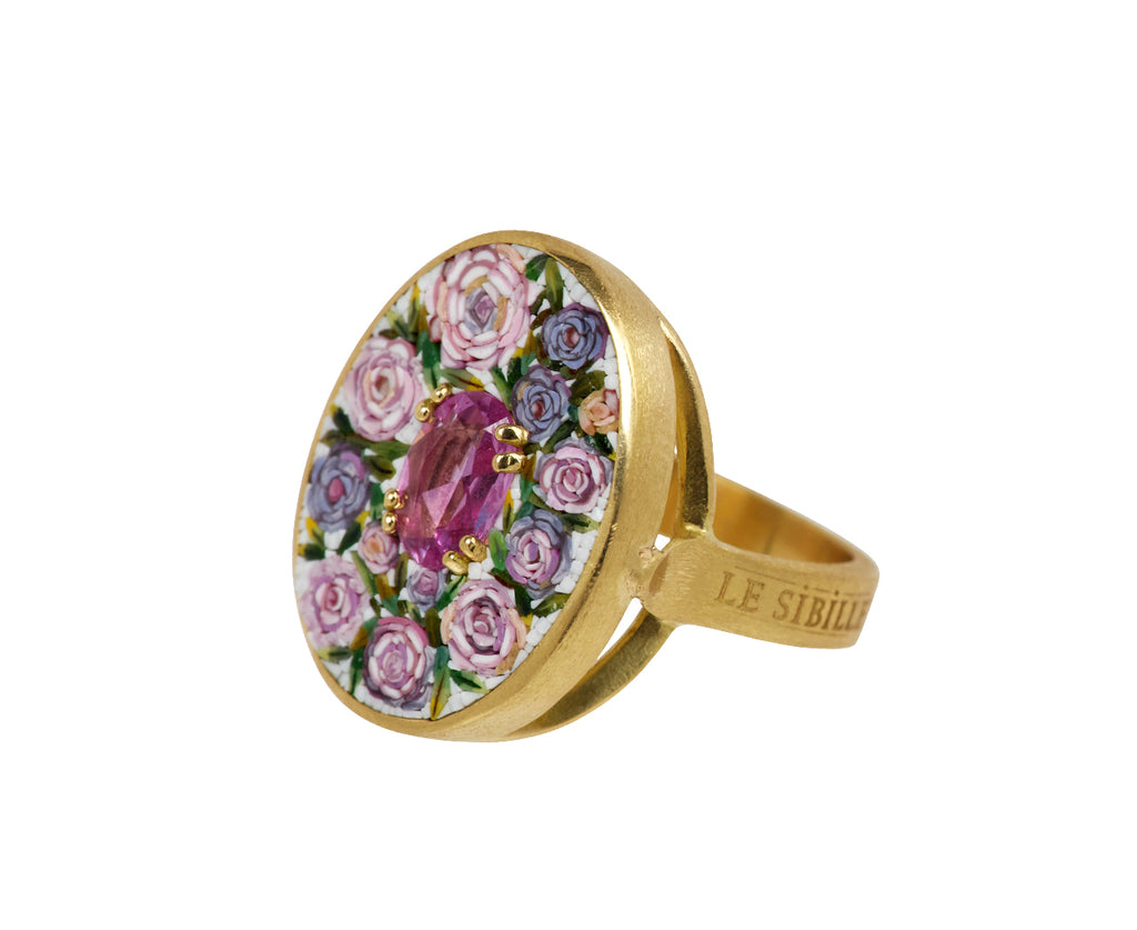 Micromosaic Rose Garland Ring