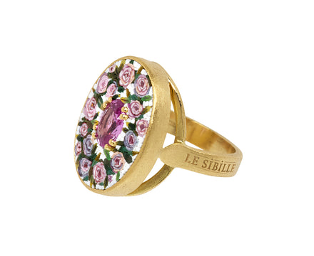Micromosaic Rose Garland Ring