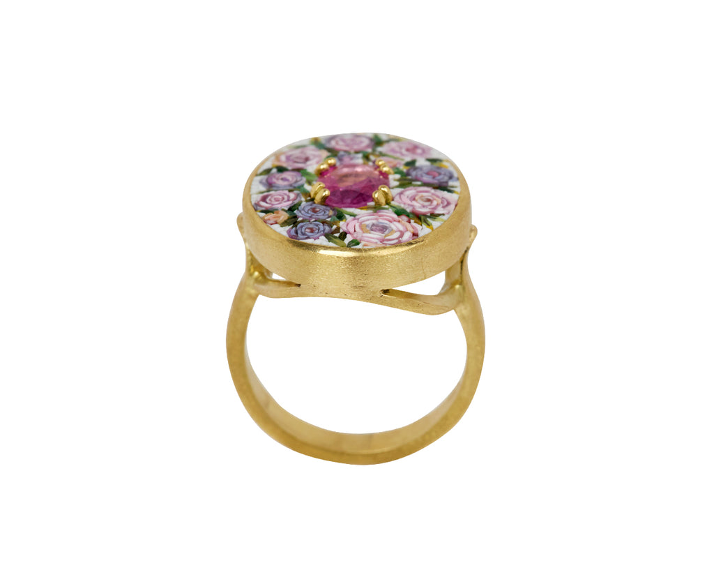 Micromosaic Rose Garland Ring