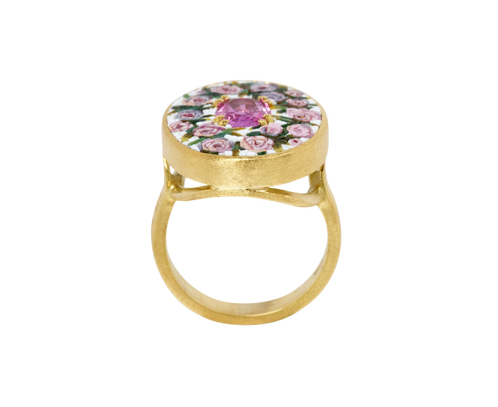 Micromosaic Rose Garland Ring