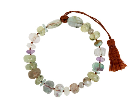 Lena Skadegard Flourite, Aquamarine and Amethyst Beaded Bracelet