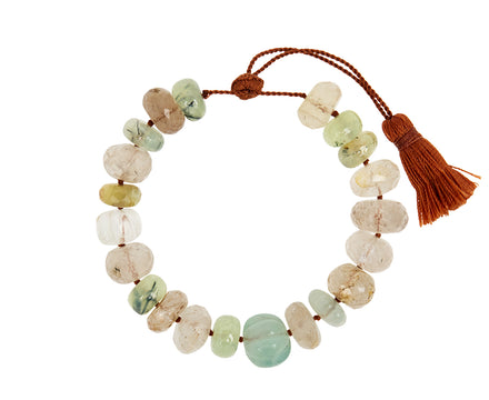 Lena Skadegard Flourite, Aquamarine, and Moss Agate Beaded Bracelet